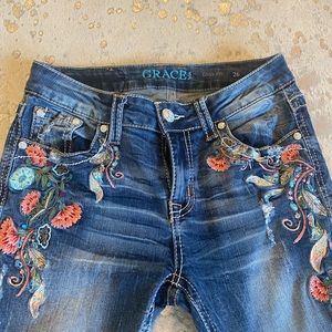 Grace in LA Embroidered Jeans